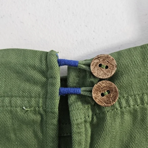 Pilcro Anthropologie Kayla Flounce Green Denim Drop Waist Mini Dress Sz M - Picture 7 of 13